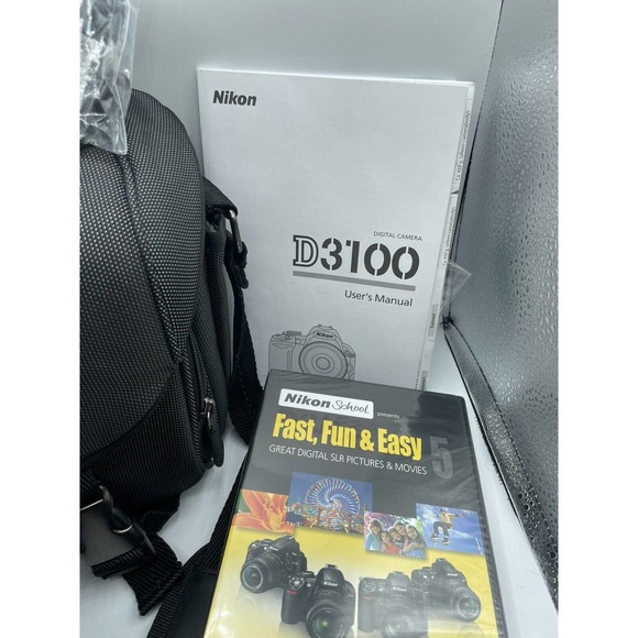 Nikon D3100 14.2MP Digital SLR Camera Body DX AF-S 18-55 Lens No Battery W Bag - Picture 5 of 9